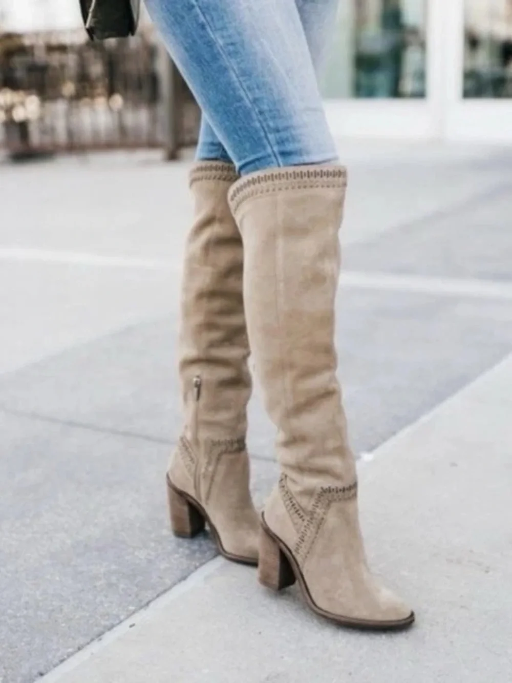 Vince Camuto stacked riding good